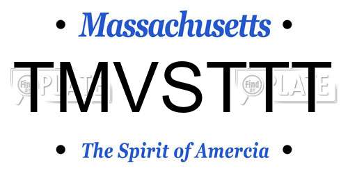 TMVSTTT Massachusetts License Plate