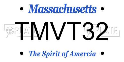 TMVT32 Massachusetts License Plate