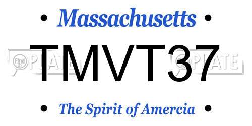 TMVT37 Massachusetts License Plate