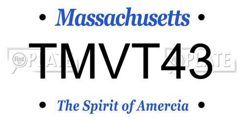 TMVT43 Massachusetts License Plate