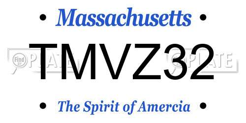 TMVZ32 Massachusetts License Plate