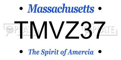 TMVZ37 Massachusetts License Plate
