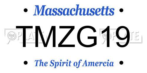 TMZG19 Massachusetts License Plate