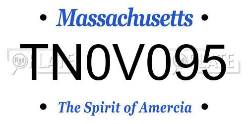 TN0V095 Massachusetts License Plate