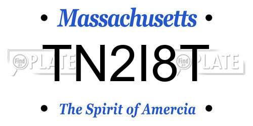 TN2I8T Massachusetts License Plate