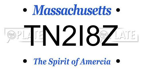TN2I8Z Massachusetts License Plate