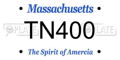 TN400 Massachusetts License Plate