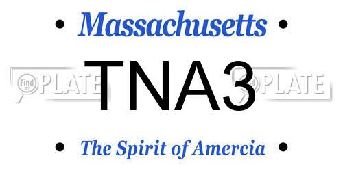 TNA3 Massachusetts License Plate