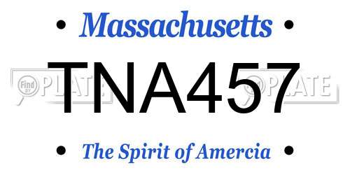TNA457 Massachusetts License Plate