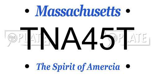 TNA45T Massachusetts License Plate