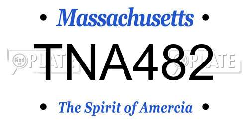 TNA482 Massachusetts License Plate