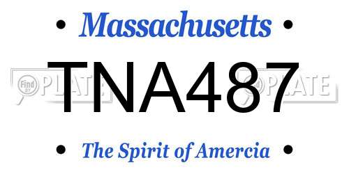 TNA487 Massachusetts License Plate