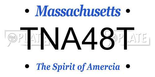TNA48T Massachusetts License Plate