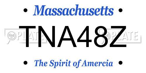 TNA48Z Massachusetts License Plate