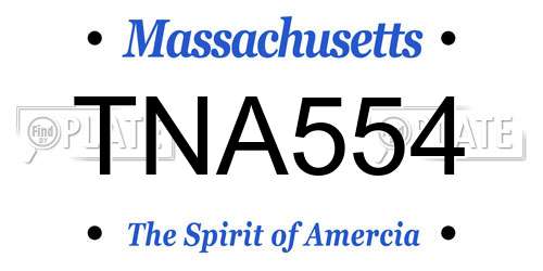 TNA554 Massachusetts License Plate