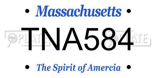 TNA584 Massachusetts License Plate