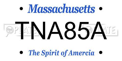 TNA85A Massachusetts License Plate