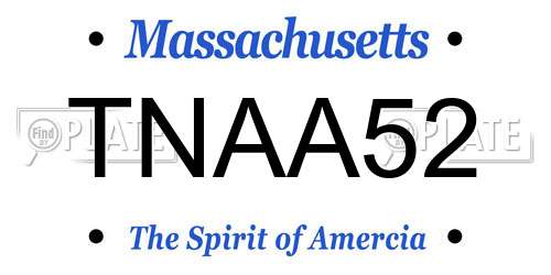 TNAA52 Massachusetts License Plate