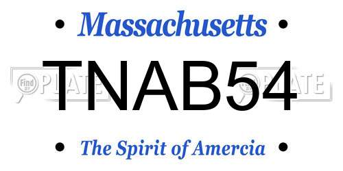 TNAB54 Massachusetts License Plate
