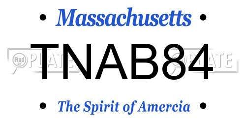 TNAB84 Massachusetts License Plate