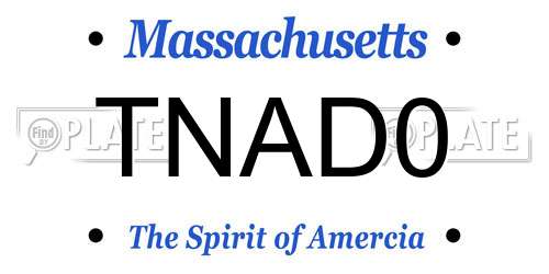 TNAD0 Massachusetts License Plate