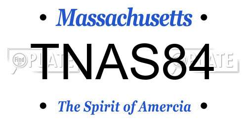 TNAS84 Massachusetts License Plate