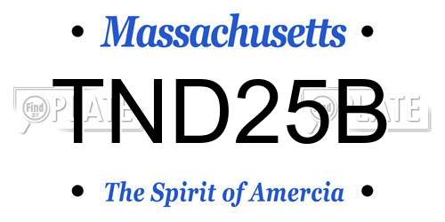 TND25B Massachusetts License Plate
