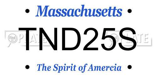 TND25S Massachusetts License Plate