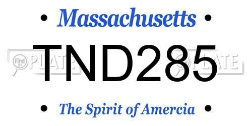 TND285 Massachusetts License Plate