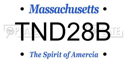 TND28B Massachusetts License Plate