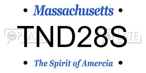 TND28S Massachusetts License Plate
