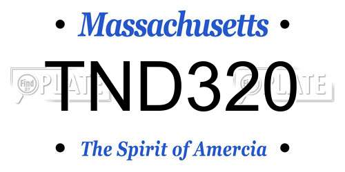 TND320 Massachusetts License Plate