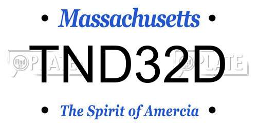 TND32D Massachusetts License Plate