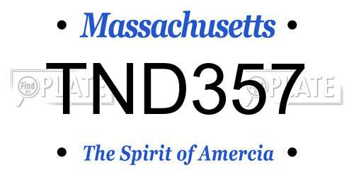 TND357 Massachusetts License Plate