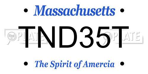 TND35T Massachusetts License Plate