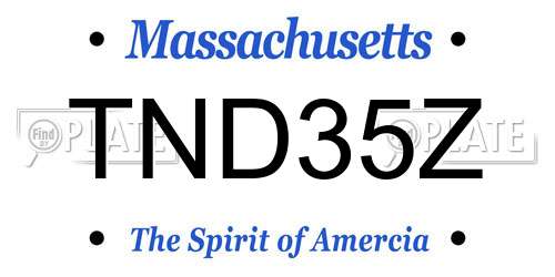 TND35Z Massachusetts License Plate
