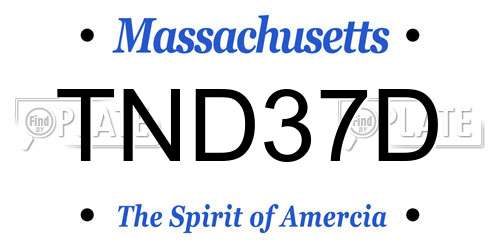 TND37D Massachusetts License Plate