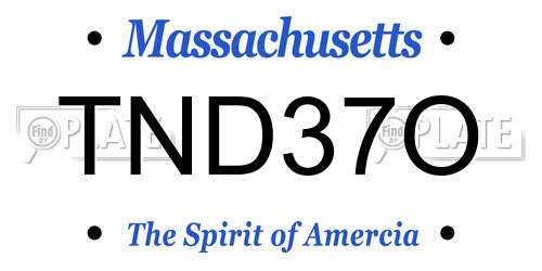 TND37O Massachusetts License Plate