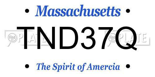 TND37Q Massachusetts License Plate