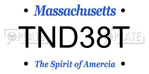 TND38T Massachusetts License Plate