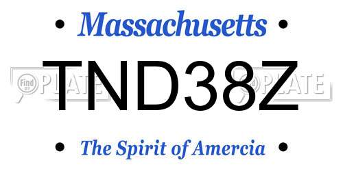TND38Z Massachusetts License Plate