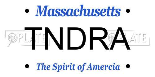 TNDRA Massachusetts License Plate