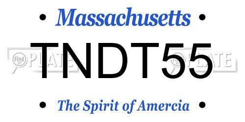 TNDT55 Massachusetts License Plate
