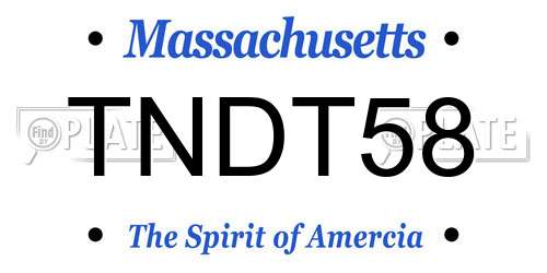 TNDT58 Massachusetts License Plate