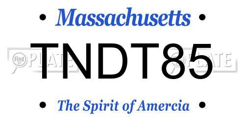 TNDT85 Massachusetts License Plate