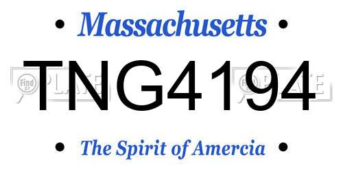 TNG4194 Massachusetts License Plate
