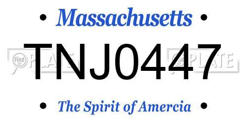 TNJ0447 Massachusetts License Plate