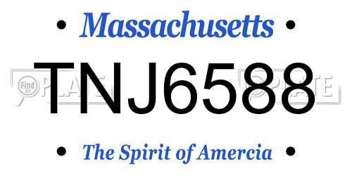 TNJ6588 Massachusetts License Plate