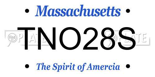 TNO28S Massachusetts License Plate