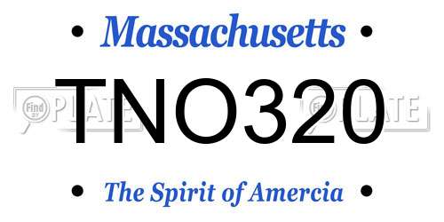 TNO320 Massachusetts License Plate